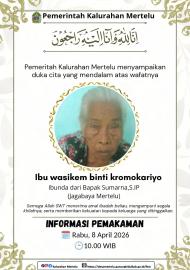 Pemerintah Kalurahan Mertelu turut berduka cita atas meninggalnya Ibu dari Jagabaya Mertelu